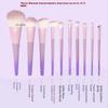 10Pcs Purple Makeup Brush Set Full Set of Beauty Tools Loose Powder Brush Eye Shadow Brush Concealer Brush