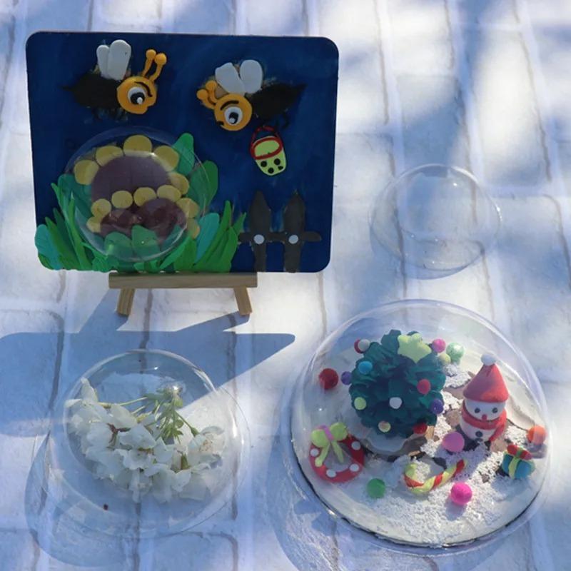 10/20/50PCS DIY Half Ball Cover Clear Candy Dome Set Plastic Half Dome Ornament Christmas Halloween Party Gift Packaging Cover