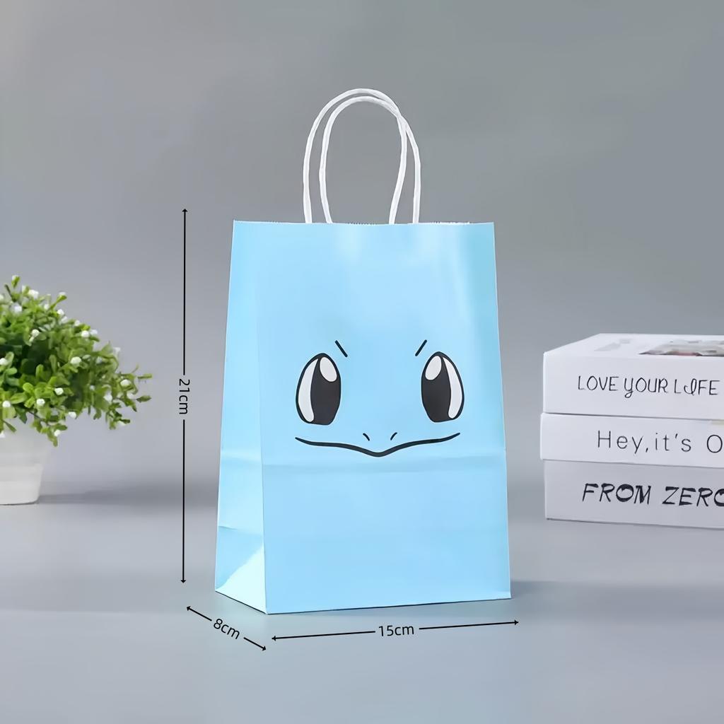 Pokemon Gift Bags Birthday Party Decoration Pikachu Candy Paper Bags Goody Biscuit Package Kids Boys Favors Gifts Party Supplies