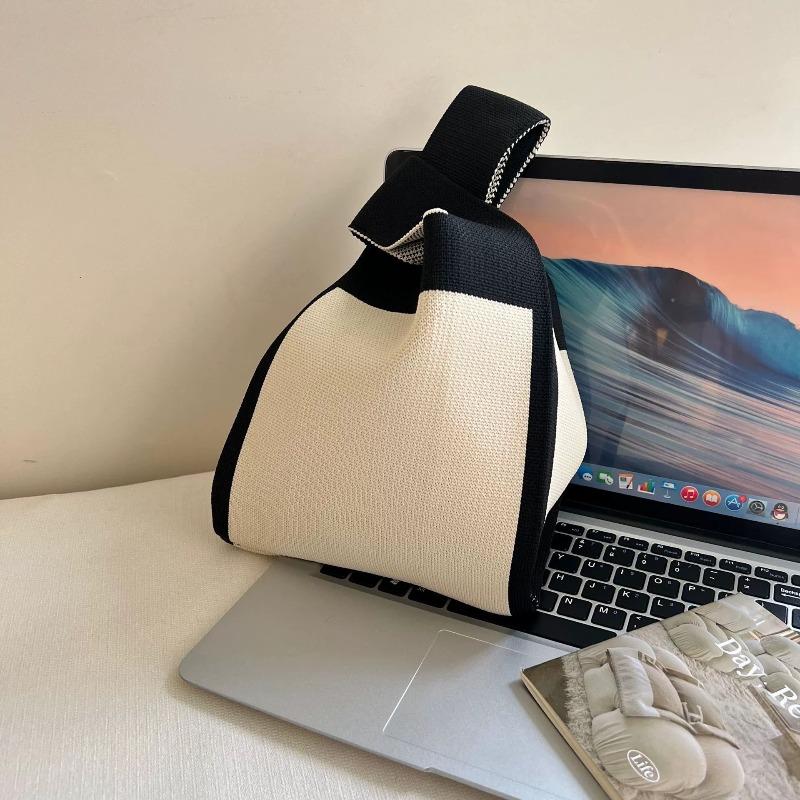 Square Rhombus Rhombus Stripe Geometric Knitted Gift Bag Handbag Handbag Handbag Tote Bag