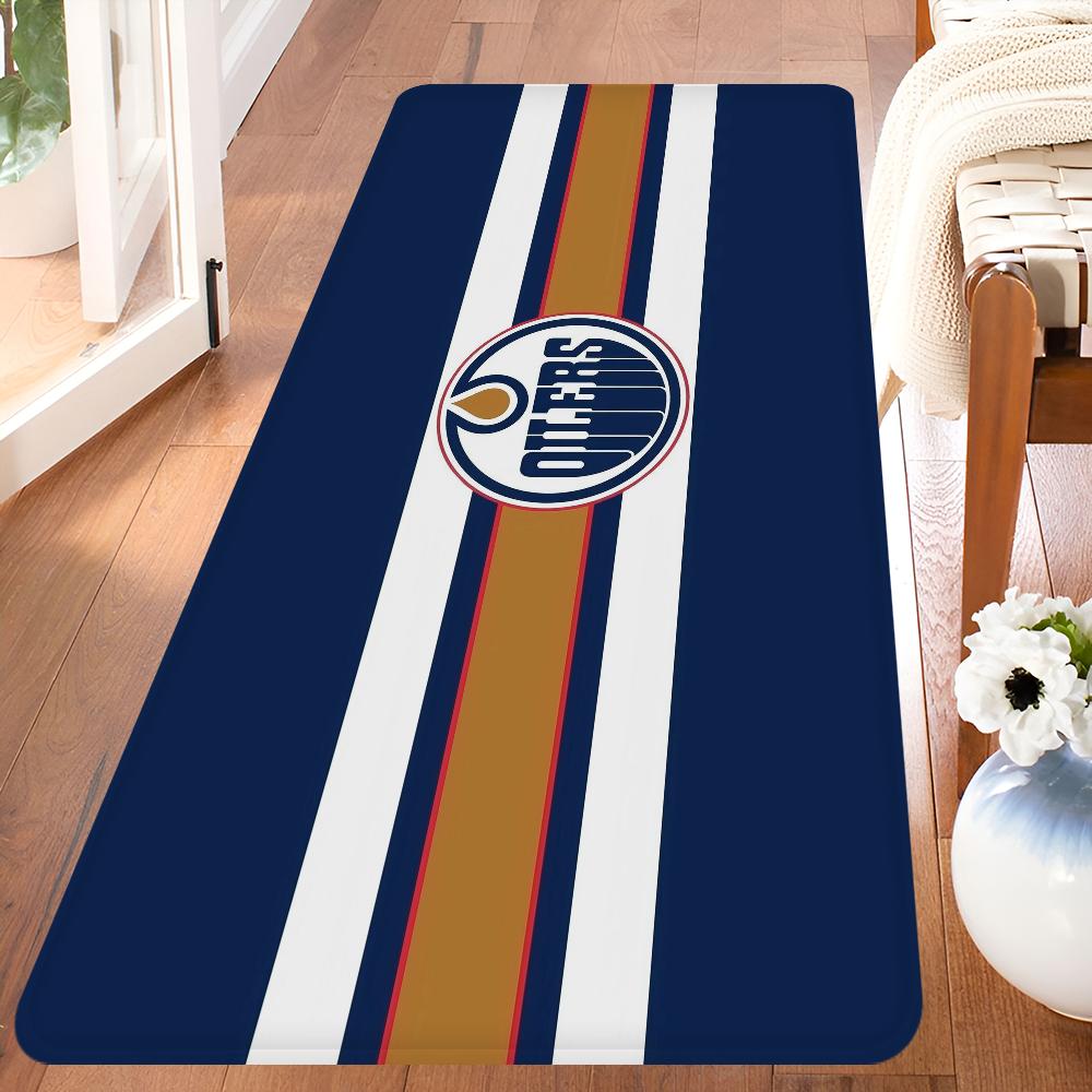 E-Edmonton O-Oilers Koupelnová rohožka Protiskluzová Absorbující vodu Dlouhá pruhovaná podložka Podložka do ložnice Vítejte Rohožka