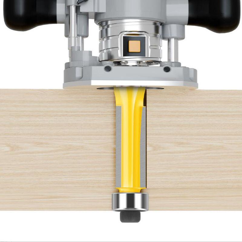 Three-edge Trimming Router Bit Woodworking Router Trimming Machine Milling Cutter Copying Slot Trimming Cutter 6mm 1/4inch shank