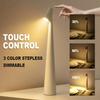 Modern Rechargeable Touch Control LED Table Lamp 3 Color Dimmable Desk Lamp Portable Night Light Eye-Caring for Bedroom Bedside Home Office Decor
