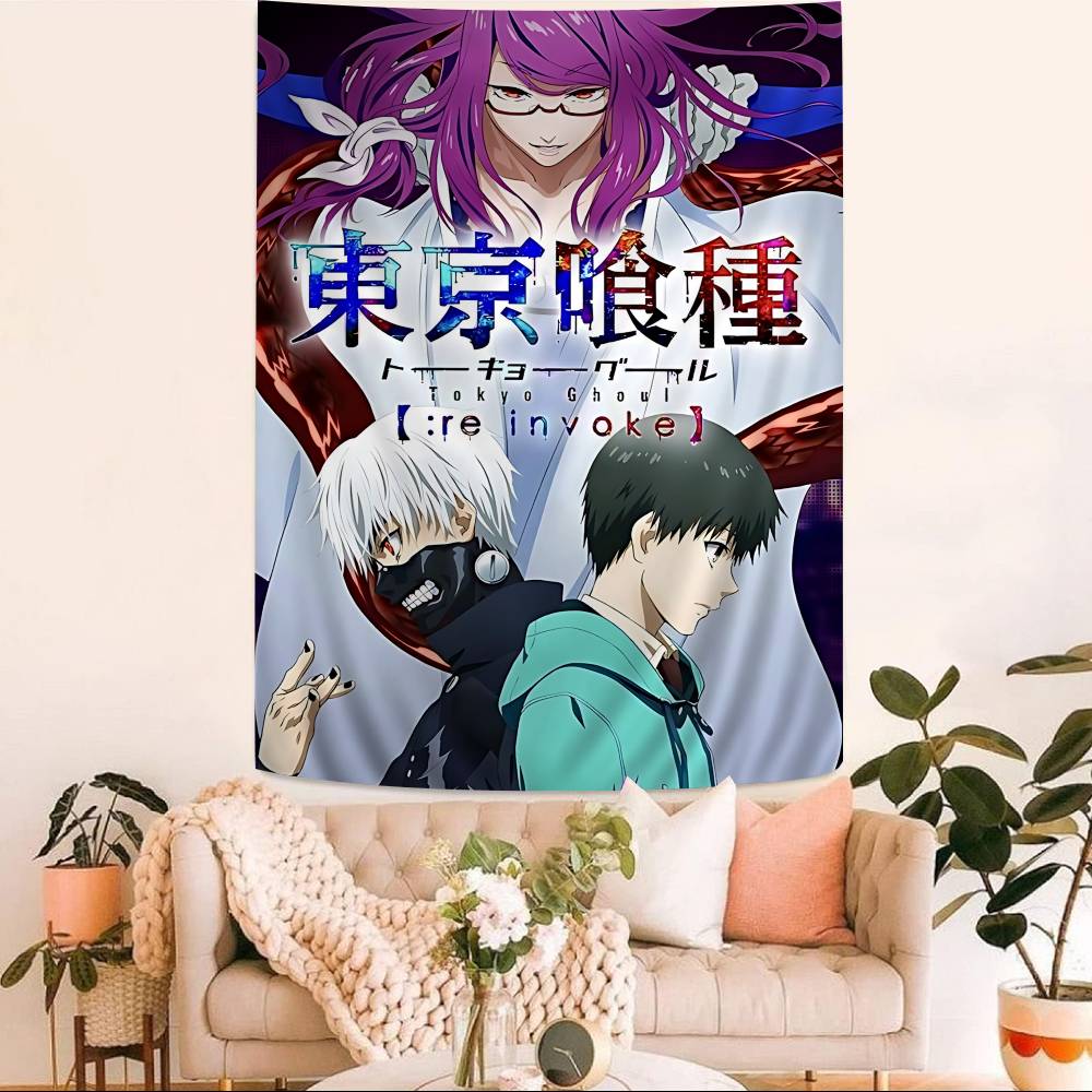 Tokyo TTokyo GGhoul ClassicGhoul Anime Tapestry Hanging Tarot Hippie Wall Rugs Dorm Wall Hanging Sheets