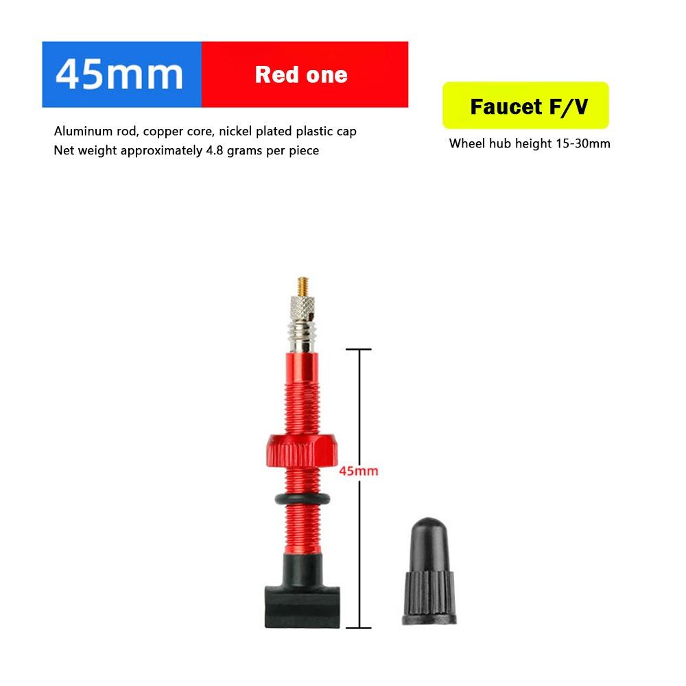 

Multicolor Bicycle Vacuum Tire Valve Nozzle 45/60/80mm Tire Nozzle Cycling Parts 1pcs*red-45mm