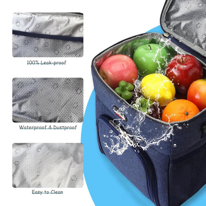 Insulated Bag Double-layer Large Capacity Picnic Bag Outdoor Portable Crossbody Fresh Cooler Lunch Bag