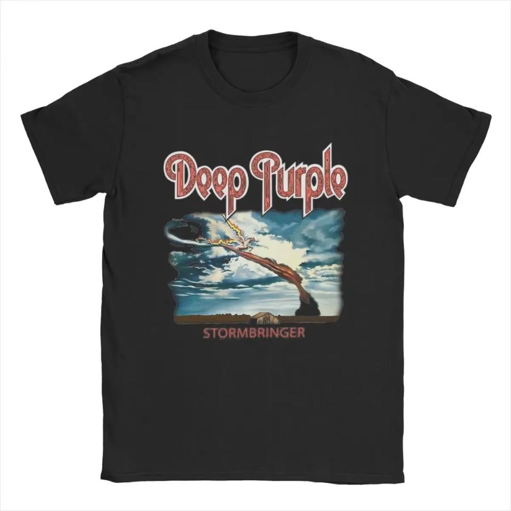 Deep Purple T-skjorter Herre 100% Bomull Morsomme T-skjorter Rund Hals Kortermet Topper Pluss Størrelse