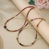 Handmade Boho Vintage Red Agate Tiger Eye Beaded Necklace Women Copper Chain Choker Lightweight Elegant Daily Wear
