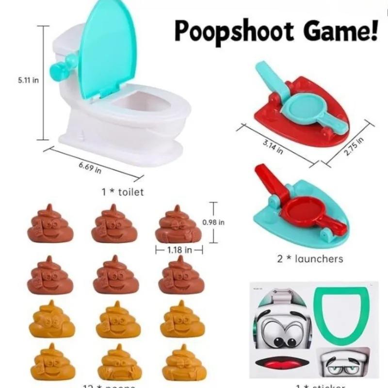 Funny Poop Toilet Game Shooting Toy Prank Catapult Interactive Tabletop Game Party Birthday Gift