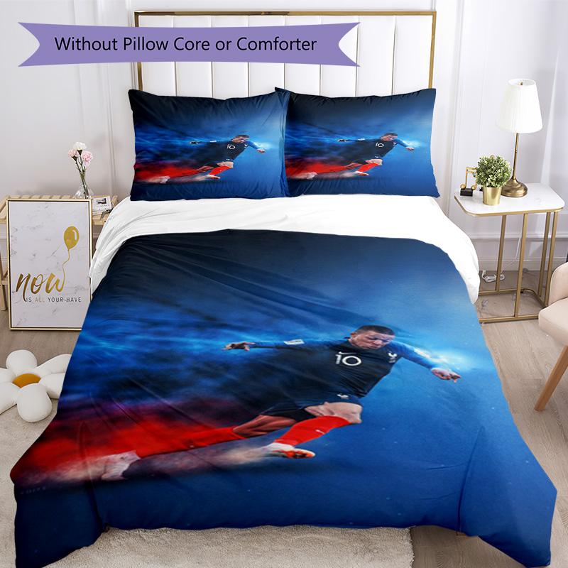 Star Player Kylian Mbappé Bed Linen Set Design for Living Room Machine Washable Perfect Gift for Friends Family