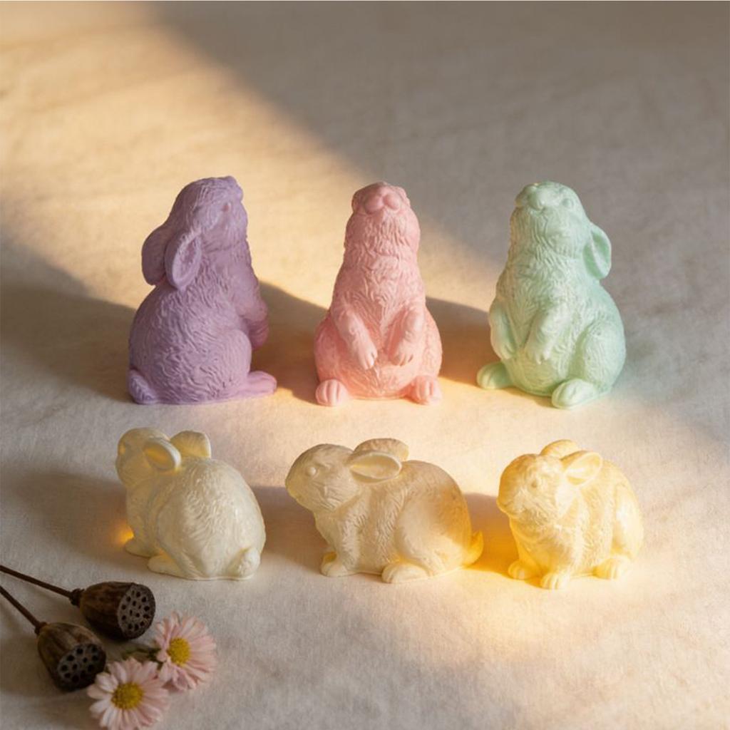 Easter Silicone Mold Casting Mold Easter Bunny Candle Mold 3D Rabbit Easter Soap Mould Plaster Ornament Crafting Making Supplies