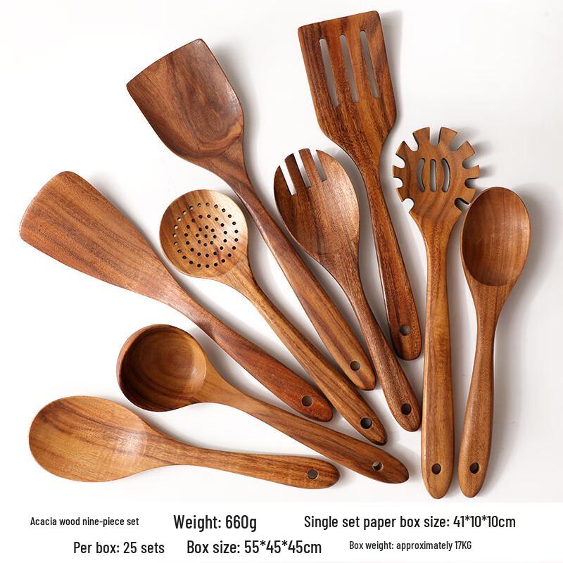 ZISIZ Teak Wooden Kitchen Utensil Set