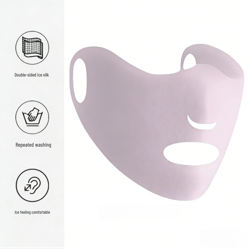 Women's Full Face UV Protection Ice Silk Mask and Neck Guard