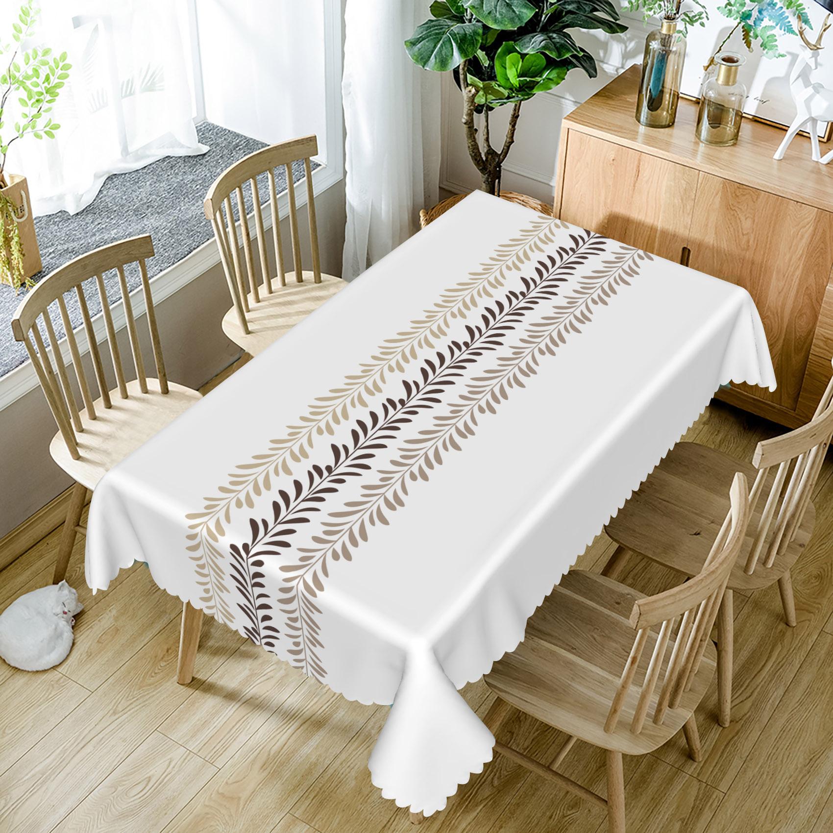 

Simple Fresh Tablecloth Floral Stripe Waterproof Dining Table Cover For Home Outdoor Picnic Kitchen Vacation Party Decoration 90x140cm 35x55inch