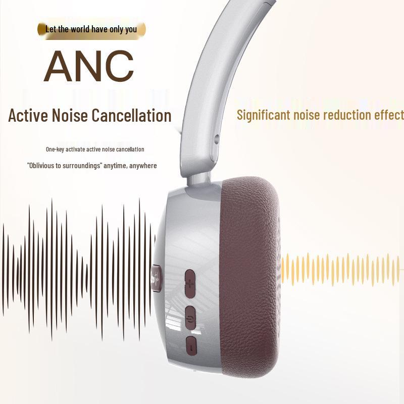 AKZ 810 Retro Maillard Style Wireless Bluetooth ANC Headphones