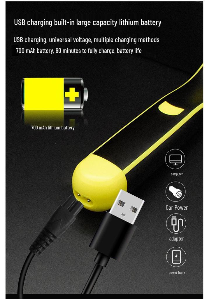 Herren Nass-/Trocken-USB-wiederaufladbarer Elektrorasierer, Vollständig abwaschbarer Haarentferner & Rasierer
