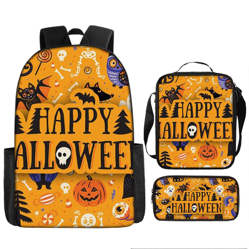 School Bag New Christmas Halloween Cartoon Animation Children Boys and Students Lightweight Burden Reduction Large Capacity Backpack