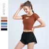 New Yoga Clothing Tops Short-sleeved T-shirt Women Summer Tight Sports Running Stretch Breathable Fitness Tops