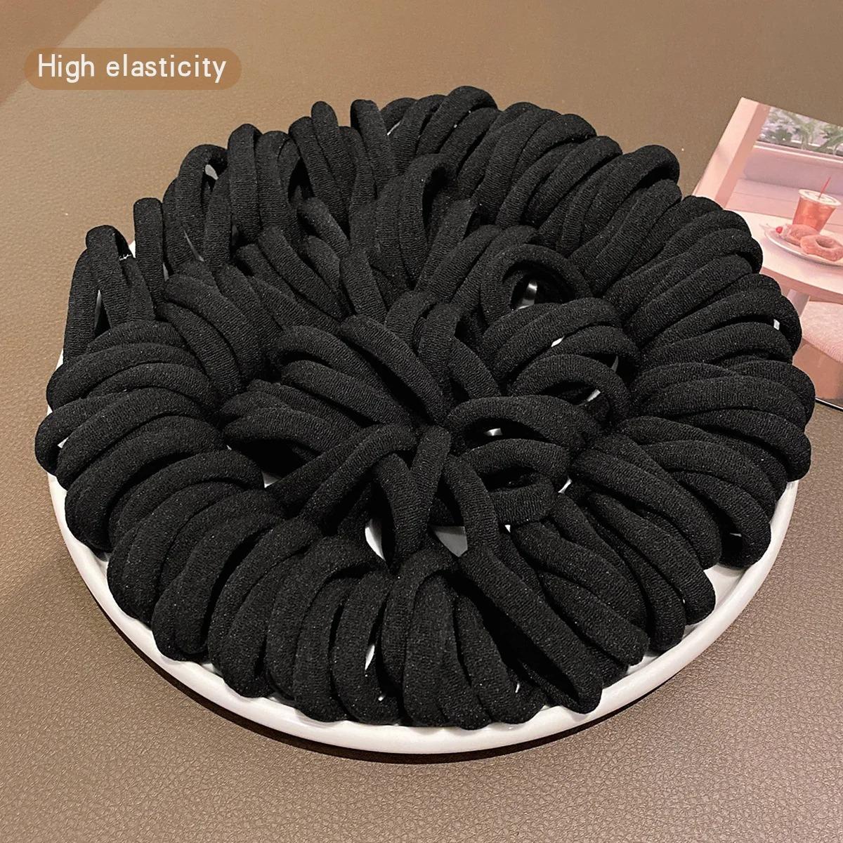 

Colorful Elastic Hair Ties for Women & Girls, Ponytail Holders Scrunchie Rubber Bands, Fashion Hair Accessories 30pcs чёрный