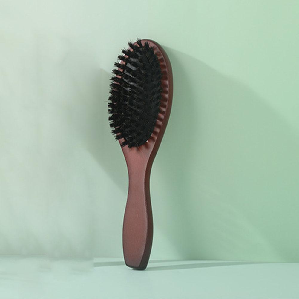Natural Boar Bristle Brush Comb Anti-Static Oval Hairdressing Hair Styly Solid Wood Beard Brush High-Quality Woman Hairbrush