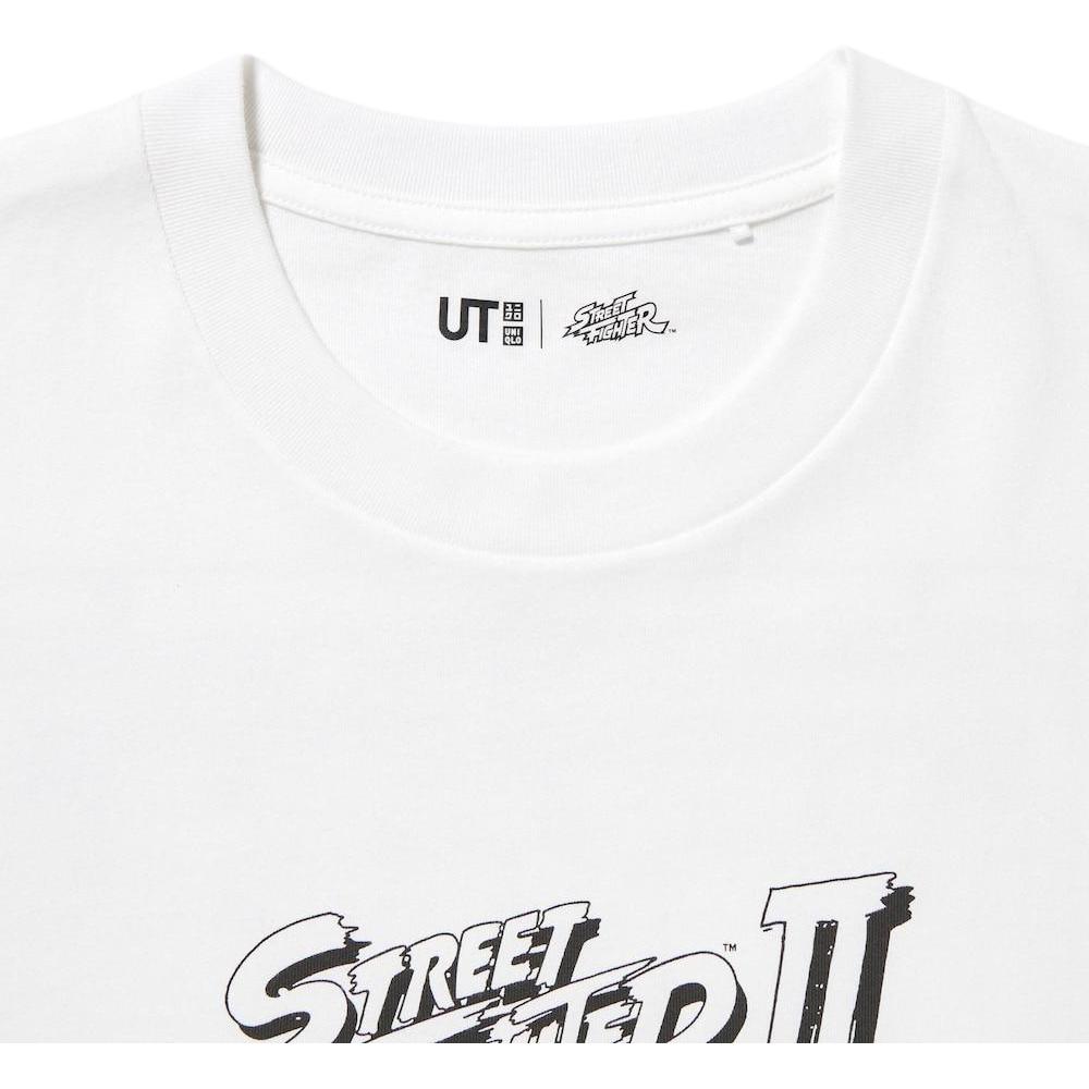 Uniqlo Street Fighter Collaboration SS24 Hand-Drawn Pattern Printed Crew Neck Short Sleeve T-Shirt Unisex Tops White 470741-00
