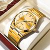 Men Watch Stainless Steel Watch Double Calendar Waterproof Business Quartz Clock Wristwatch