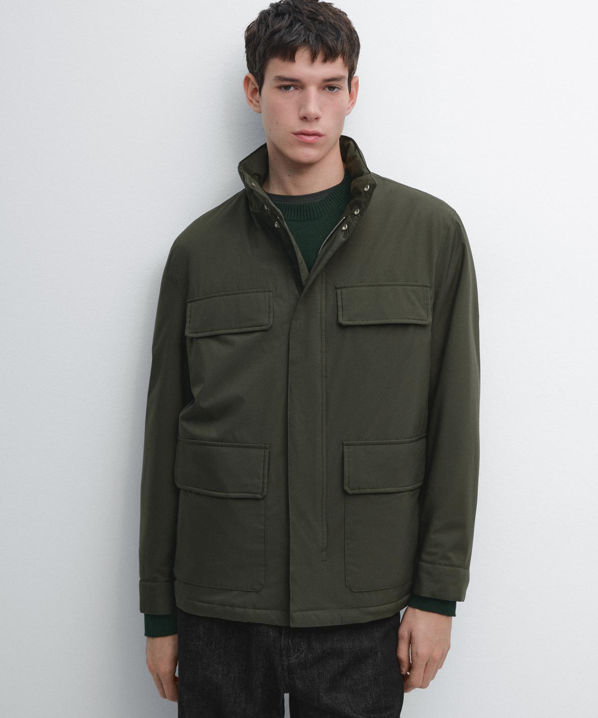 Massimo Dutti Water-Repellent Padded Jacket Pocket