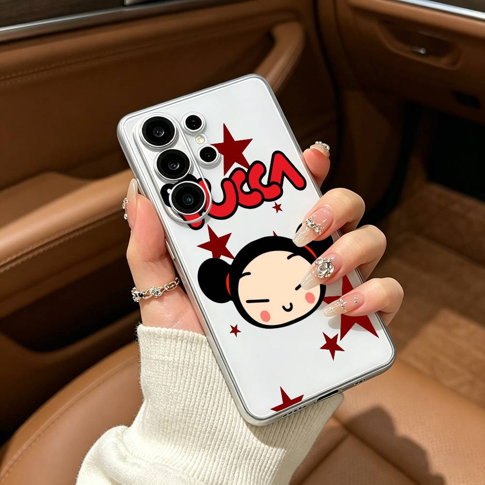 Cute cartoon P-Pucca And G-Garu-PG Clear Soft Silicone Phone Case forSamsung S25, S24, S21, S22, S23, S30, Ultra, S20, Plus Samsung S10