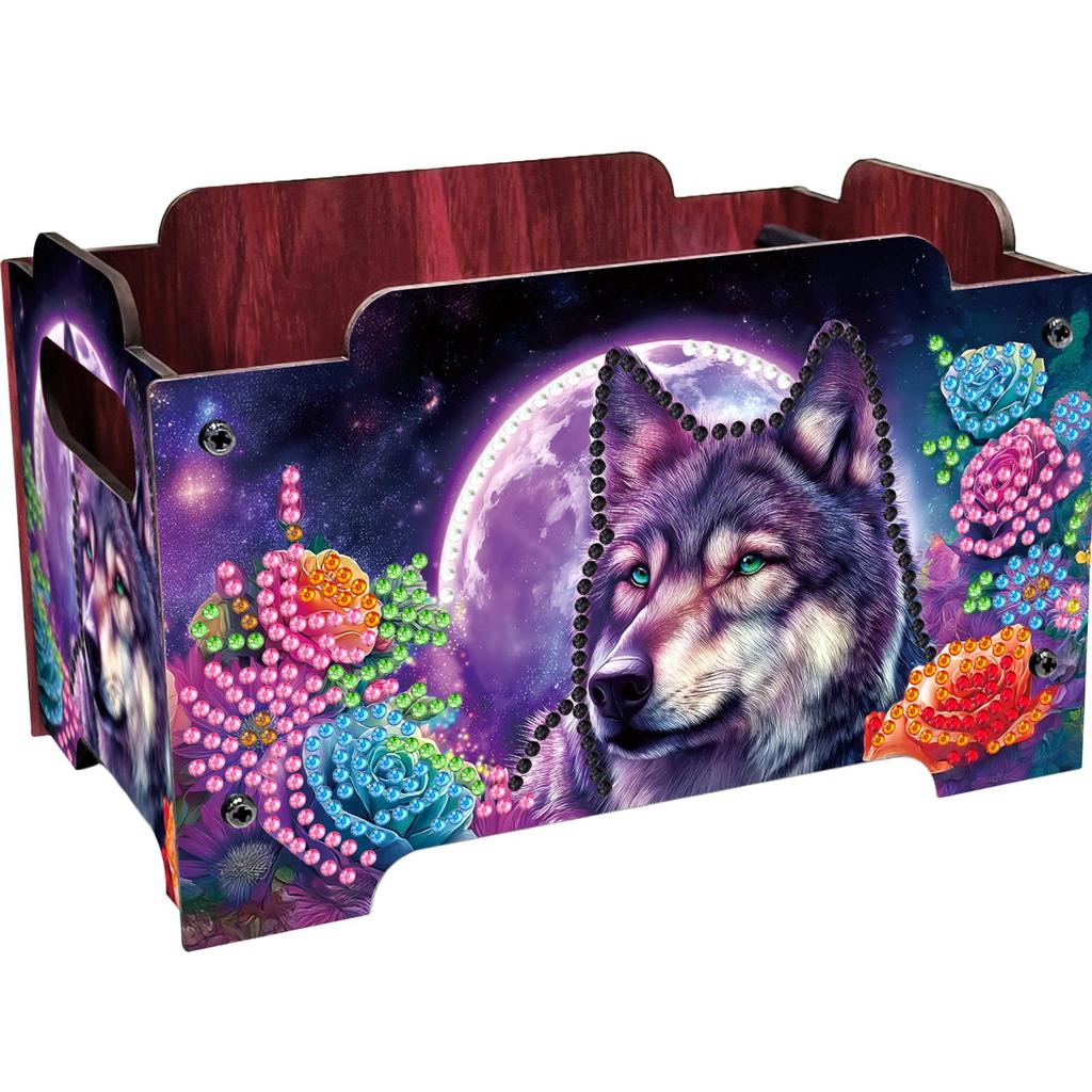 DIY Diamond Painting Crystal Mosaic Storage Container Wooden Crystal Storage Handbag Kit Handmade Storage Clutch for Home Decor