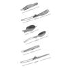 3PCS Vouwmes Vork Lepel Set Vouwbare Bestekset Roestvrijstalen Camping Bestekset voor