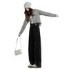 Autumn and winter 2025 double-breasted Spice Girl high-waisted jeans women's drape and thin straight-leg pants design sense niche tide