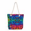 Feather print thick rope single-shoulder beach bag 7221