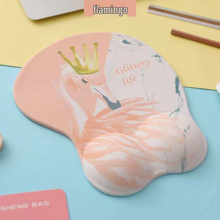 3D Cute Cartoon Silicone Wrist Rest Mouse Pad with Memory Foam