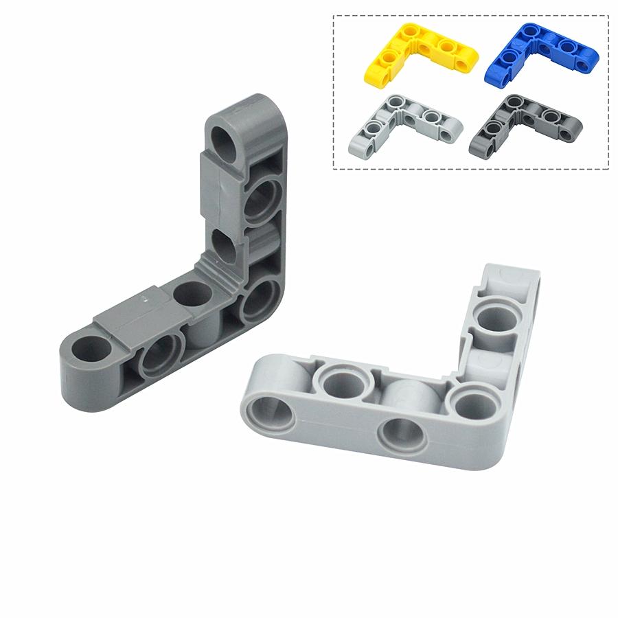 Thick Hole Beam 4x4 Building Blocks Compatible Car Truck Steering Liftarm Replacement Bricks MOC Right Angle Beam Creative Toys