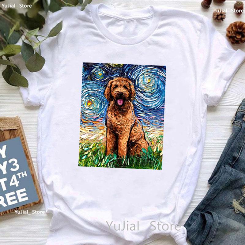 Vintage T Shirt Girls Starry Sky Chihuahua Bulldogaussieyorkshire Terriercatrabbit Print T Shirt Unisex Aesthetic Clothes