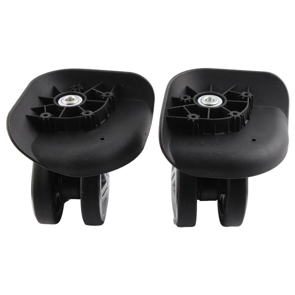 1 Pair Durable Mute Luggage Replacement Wheels PP PET Black Suitcase Caster Wheels Universal Wheel Replacement Luggage Repair