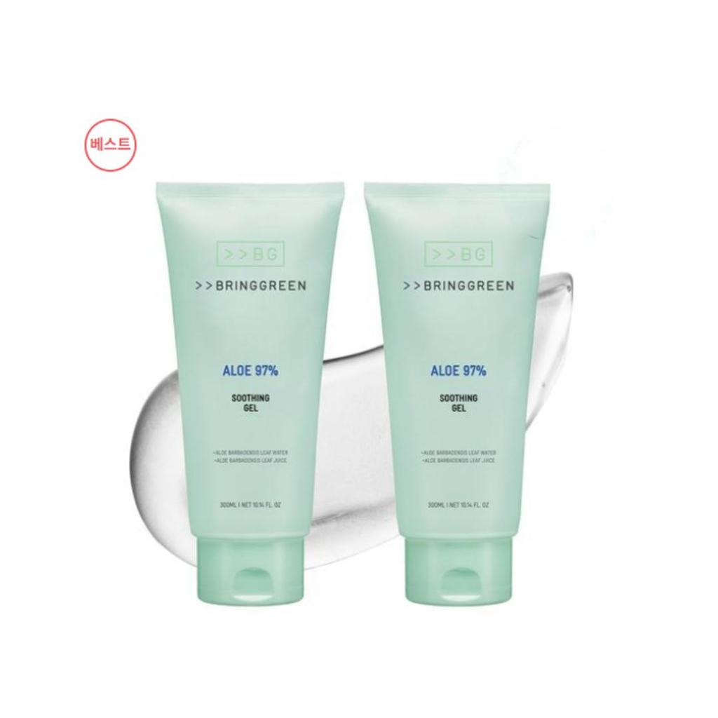 BringGreen Aloe 97% Soothing Gel, Aloe 97% Soothing Gel, Pink Aloe 96% Soothing Gel 300mL (6 Options)