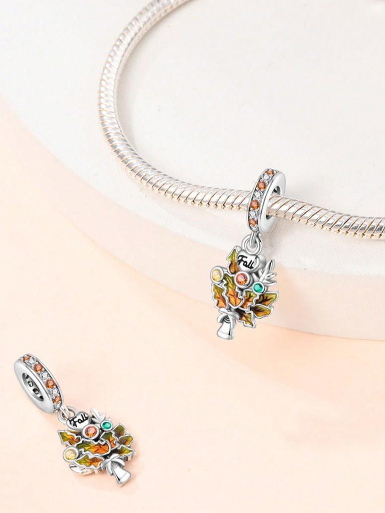 Charms Plata Autumn Sunflower Tulip Leave Beads Charm Copper Plated Fit Charms Original Bracelet For Jewelry Making Diy Charm