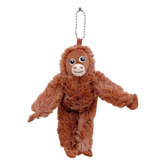 Plysch Orangutang Docka Hänge Mjuk Fluffig Orangutang Nyckelringshänge Gosedjur Ryggsäckshänge för Nyckelring Handväska Skolväska Dekoration