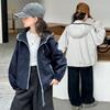 Girls' Hooded Windbreaker Jacket - New Autumn 2025 Style, Loose Fit for Middle & Big Kids