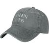 John   Baseball Cap Washed Denim Adult Dad Hat Breathable Outdoor Casual Golf Cap