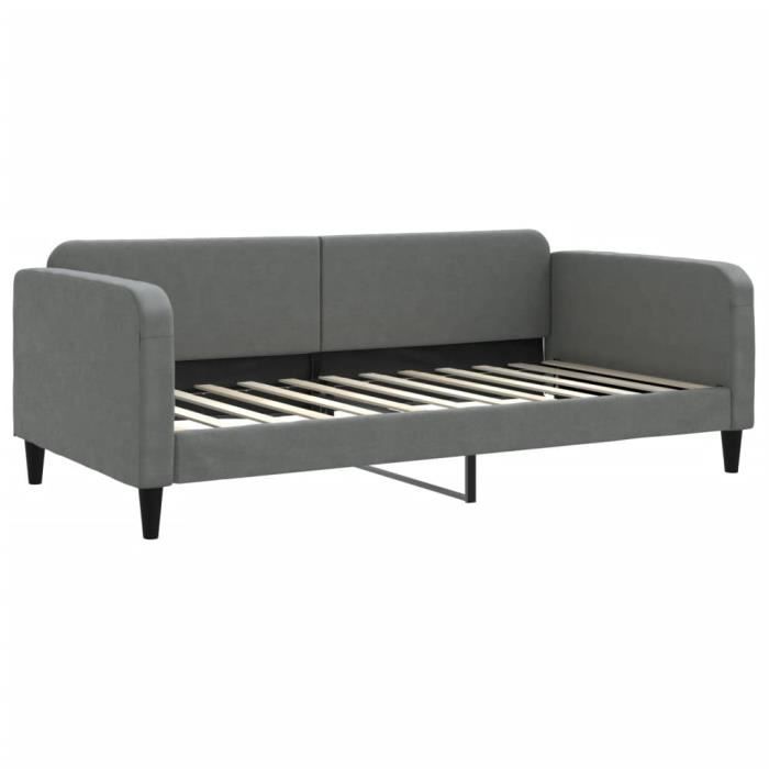 VidaXL Lit de jour avec matelas gris foncé 100x200 cm tissu 3196804