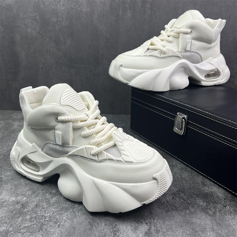 Spring New Fashion Air Cushion Height Increasing Men's Retro Niche Versatile Trendy Casual Sneakers Daddy Shoes