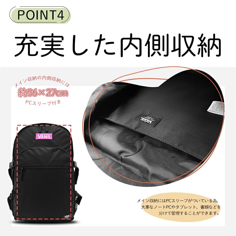 VANS Backpack, Large Capacity, Men's and Women's, School Backpack, Approximately 28L, VA18HS-MB01-0153 (Blue)