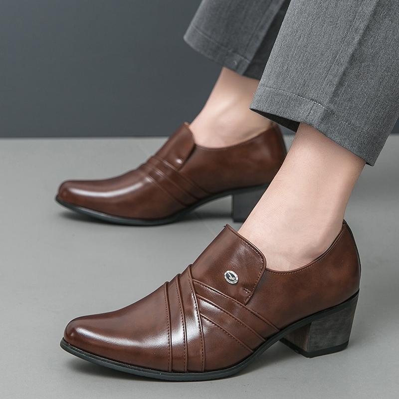 Biznesowe Szpilki dla Mężczyzn PU Szpiczaste Bankiet Ślubny Formalna Moda Fryzjer Męskie Buty