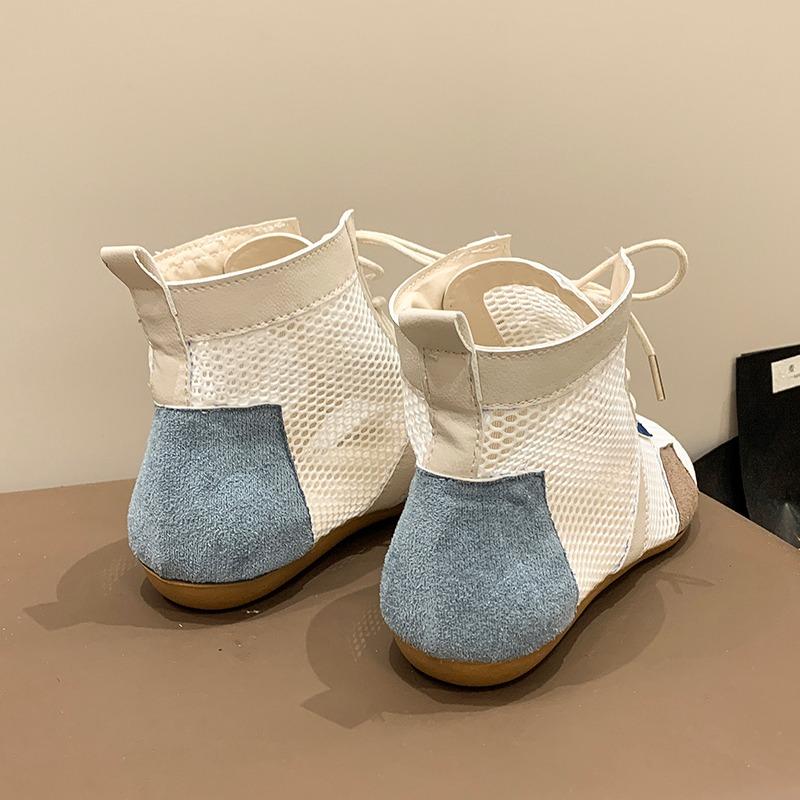 New Sandals for Women's Summer Retro Versatile Mesh Hollow Breathable Headband Thick Sole Casual Outwear High Top Sandals