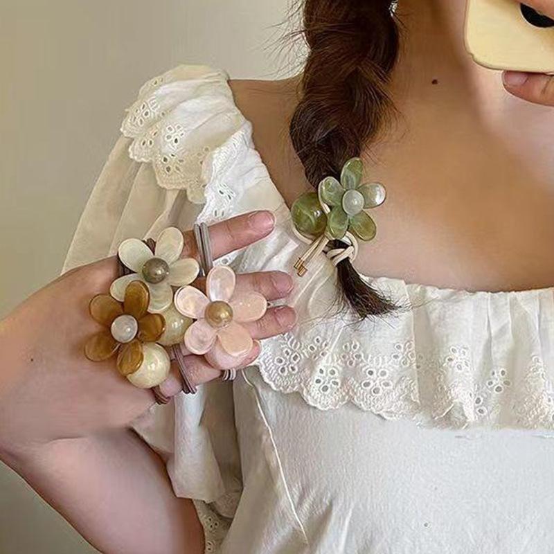 High-elasticity Flower Hair Tie, Women's Hair Rope, Hair Accessory, Sweet Ponytail/bun Hair Tie Headpiece
