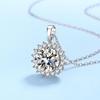 Silver Sunflower Necklace, S925 Moissanite-Inlaid Choker for Women
