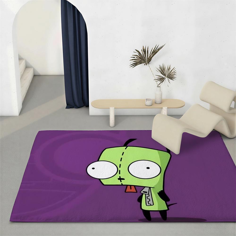 Cult Cartoon I-Invader ZimS Floor Mat Eco-Friendly Flannel Doormat Non-Slip Odorless Soft Short Plush Indoor Floor Rug