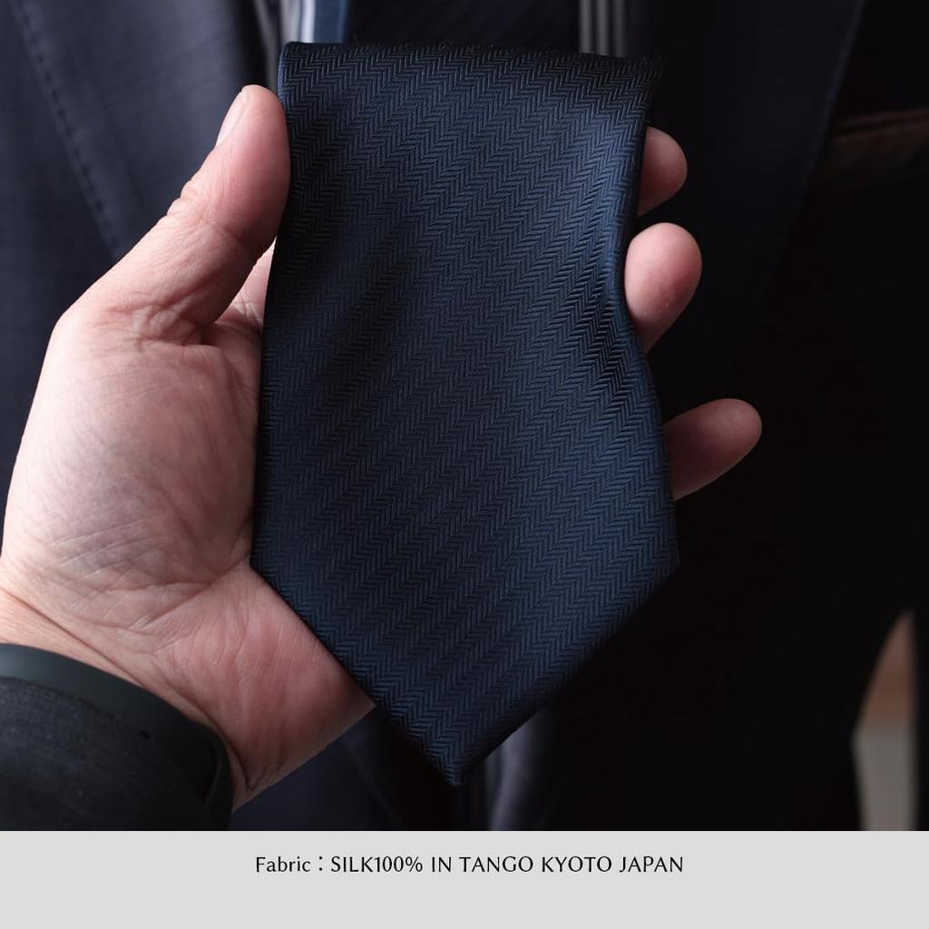 [Y&TAILOR] Necktie, Kyoto Tango-made, 100% Silk, Solid Color, Herringbone Pattern, High-Quality, Made in Japan, Stylish, Business, Gift, Y&TAILOR